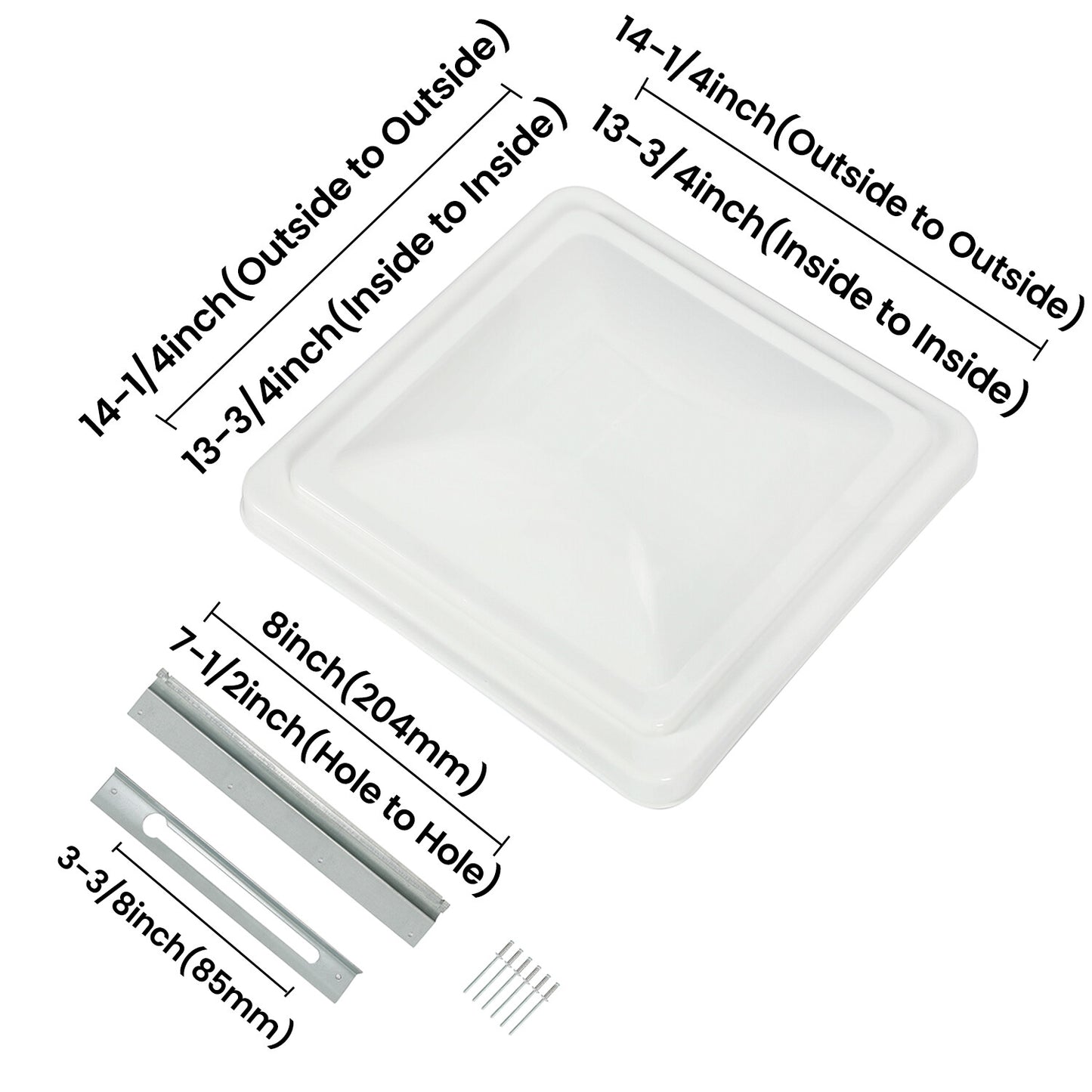 Solid Spare For RV Replacement 14"X14" Roof Vent Cover White Camper Vent Cover