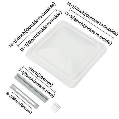 Solid Spare For RV Replacement 14"X14" Roof Vent Cover White Camper Vent Cover