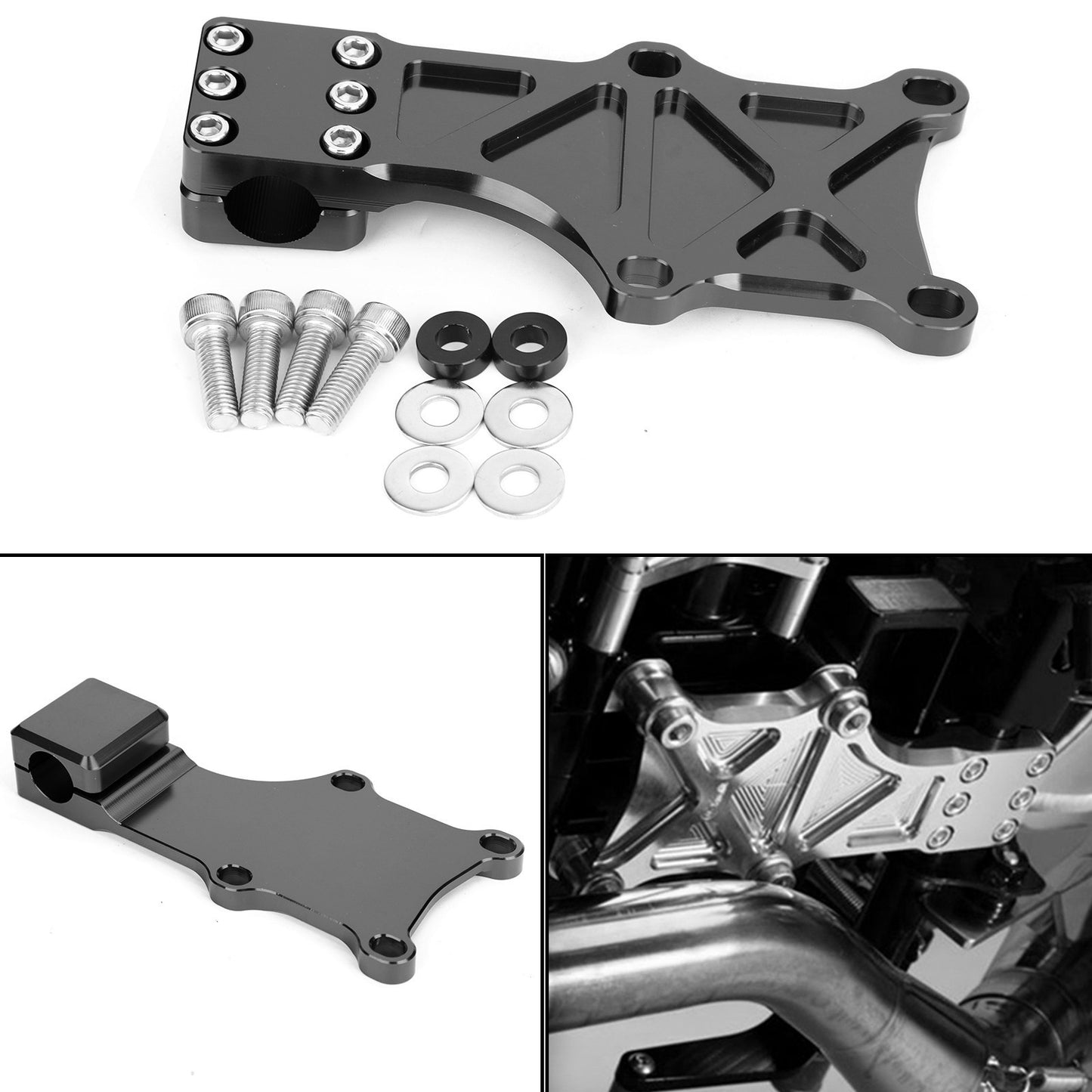Black Engine Guard Bracket Fixed Fastening for 2013-2019 Honda MSX125/SF Grom