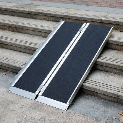 4FT Portable Wheelchair Ramp Non Skid Aluminum Foldable Mobility Scooter Ramp,