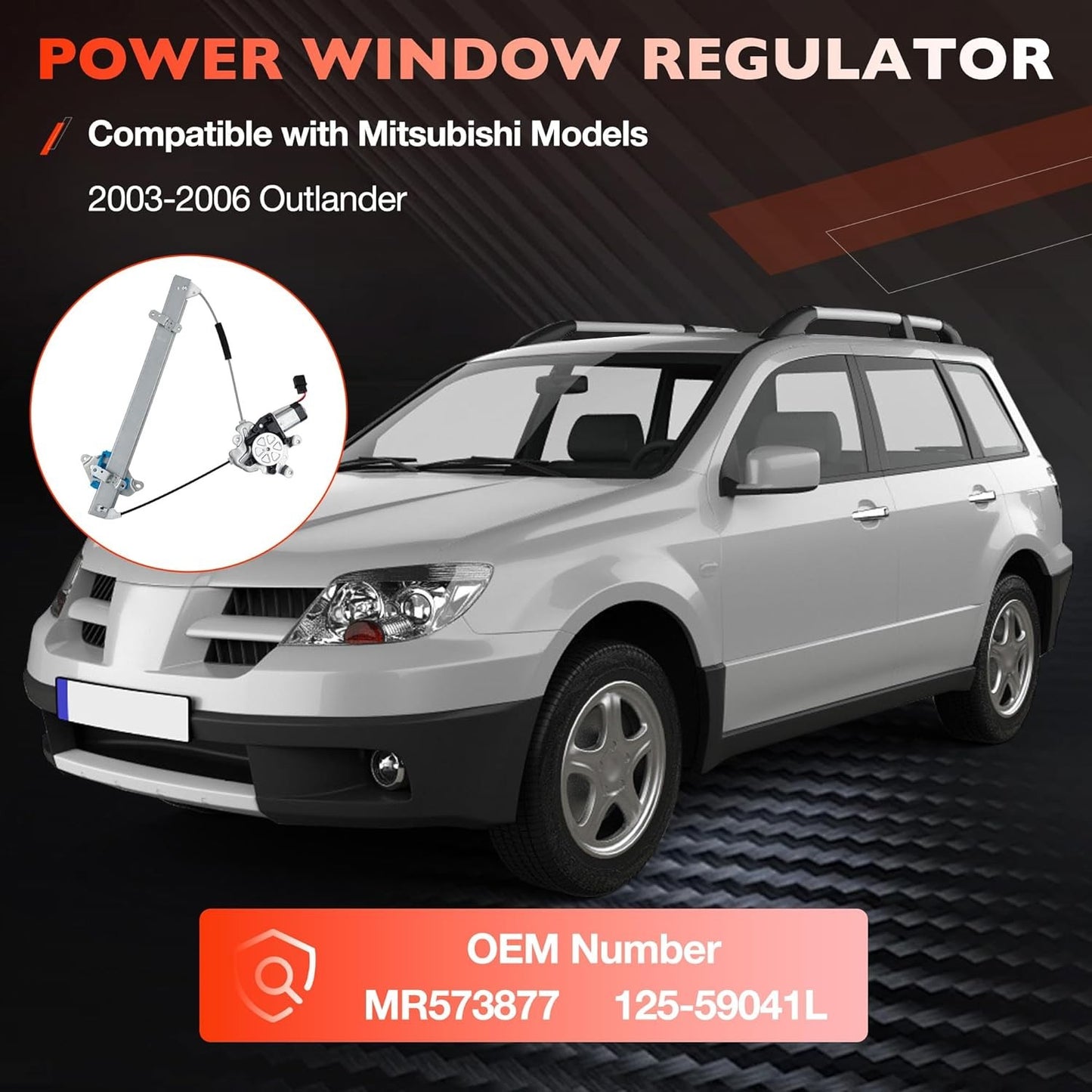 Front Left Window Regulator Motor Driver For 03-06 Mitsubishi Outlander MR573877
