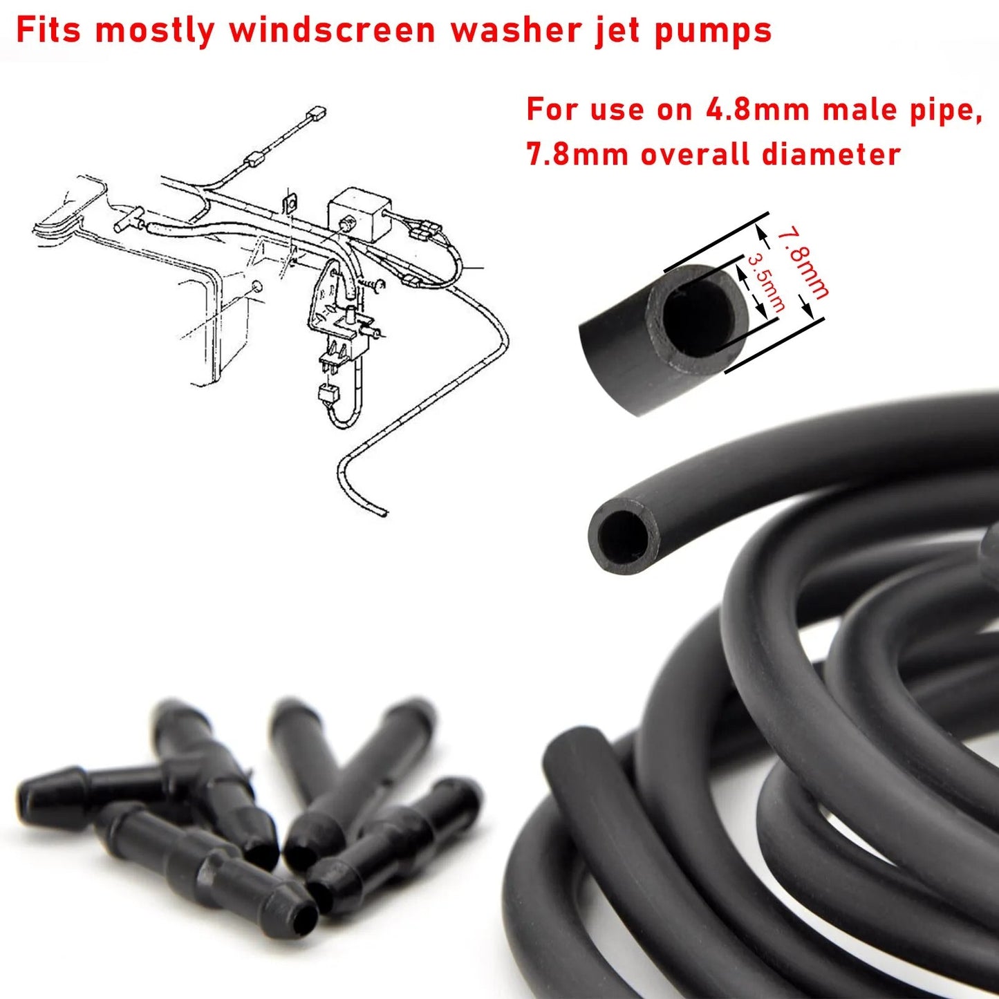 Car Front Windshield Wiper Washer Nozzle Hose For Honda Accord Civic CRV Odyssey