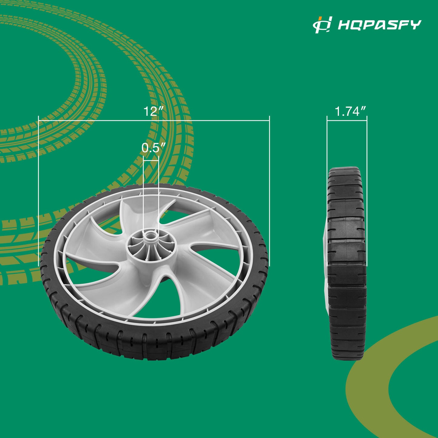 12" Rear Lawn Mower Wheels For Craftsman Poulan Husqvarna Troy Bilt 490-324-0002
