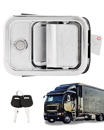 Front Left Exterior Door Handle w/ Lock Cylinder Fit 03-14 Freightliner Columbia