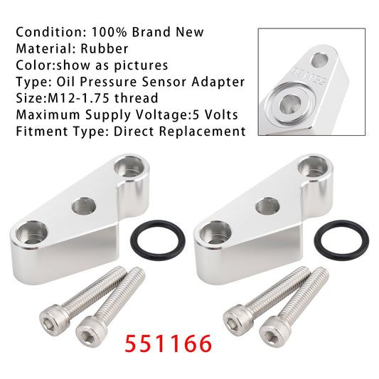 2 Pack Oil Pressure Sensor Adapter Port 551166 For Gen 5 Lt Valley Pan  M12-1.75