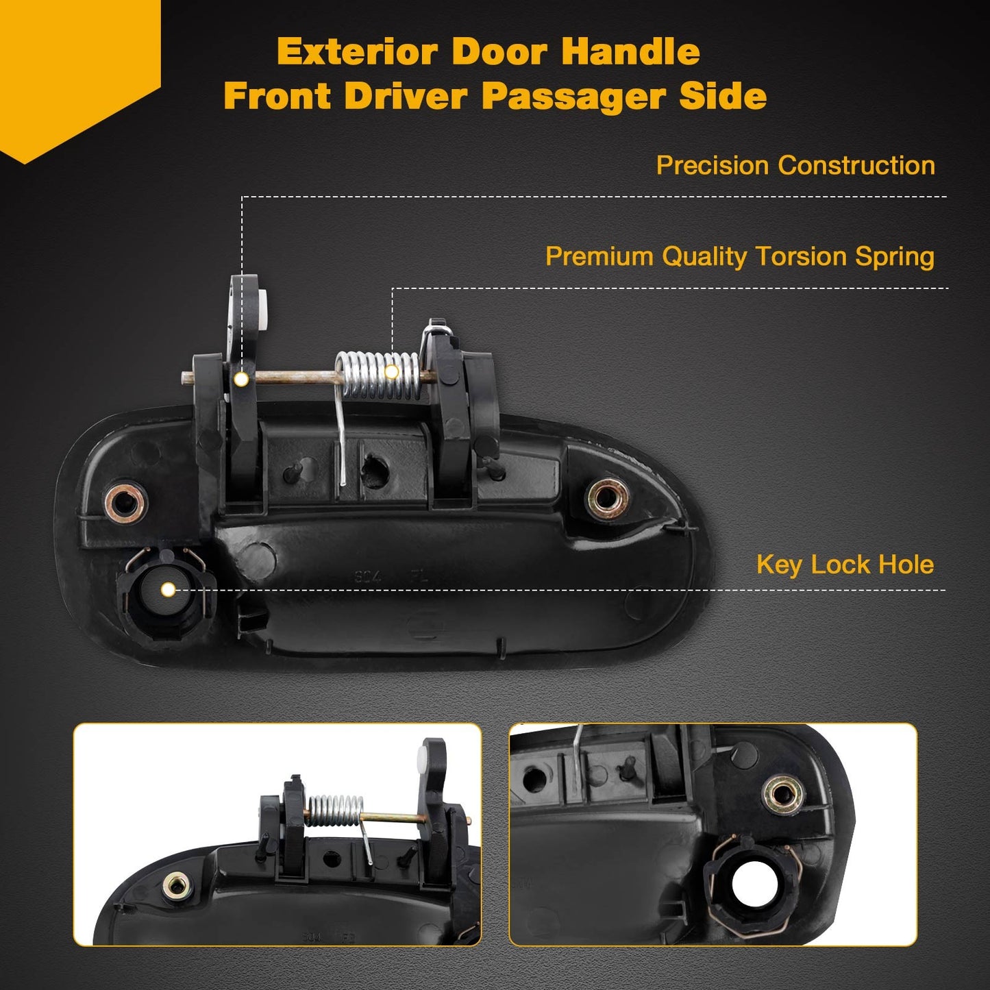 4X Complete Exterior Door Handle Outside Rear Front LH RH For 96-00 Honda Civic