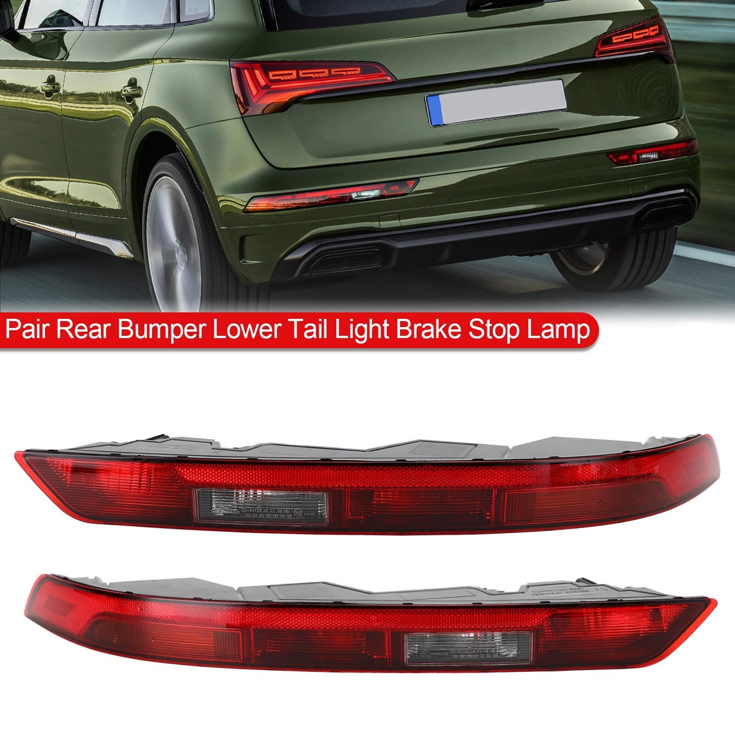 Pair Rear Bumper Lower Tail Light Brake Stop Lamp USA For Audi Q5 18-21