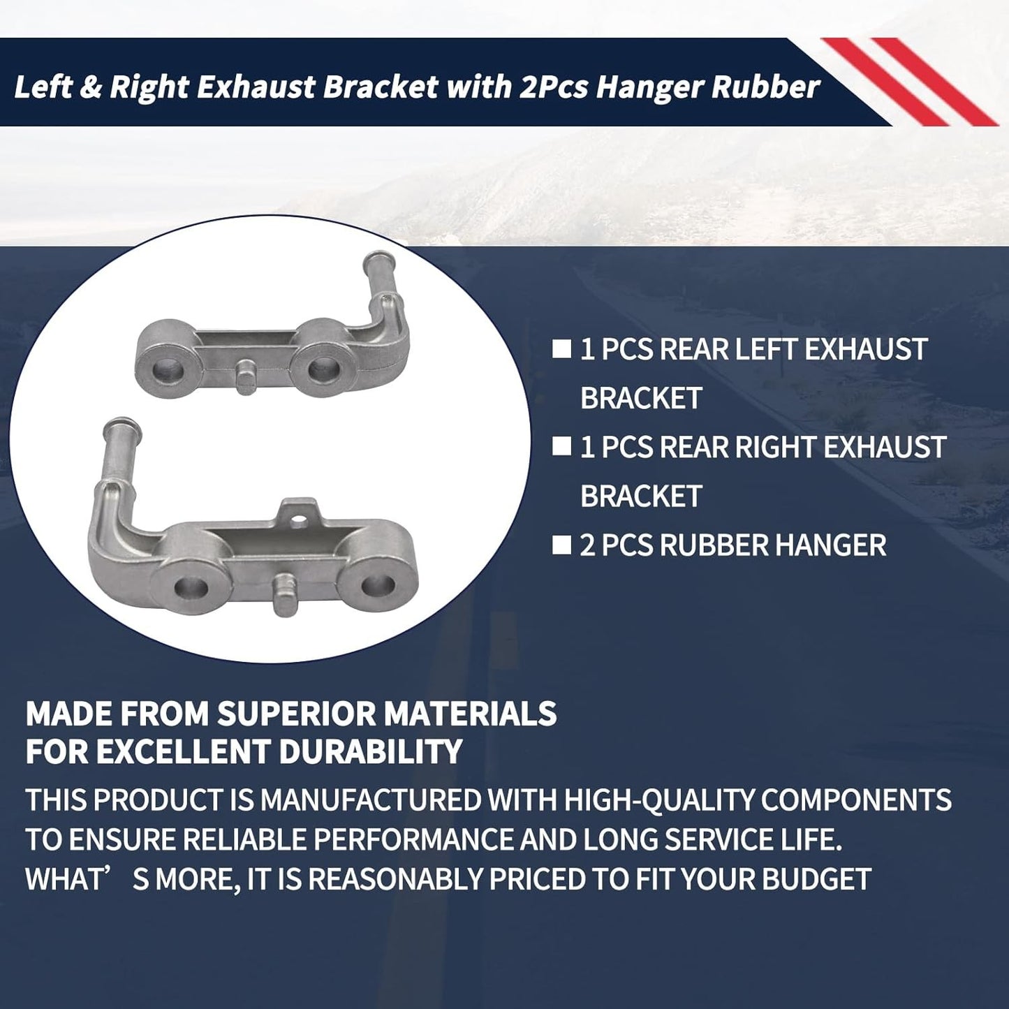 Rear Left Right Exhaust Bracket Muffler Support Assy For 2019-25 Dodge Ram 1500