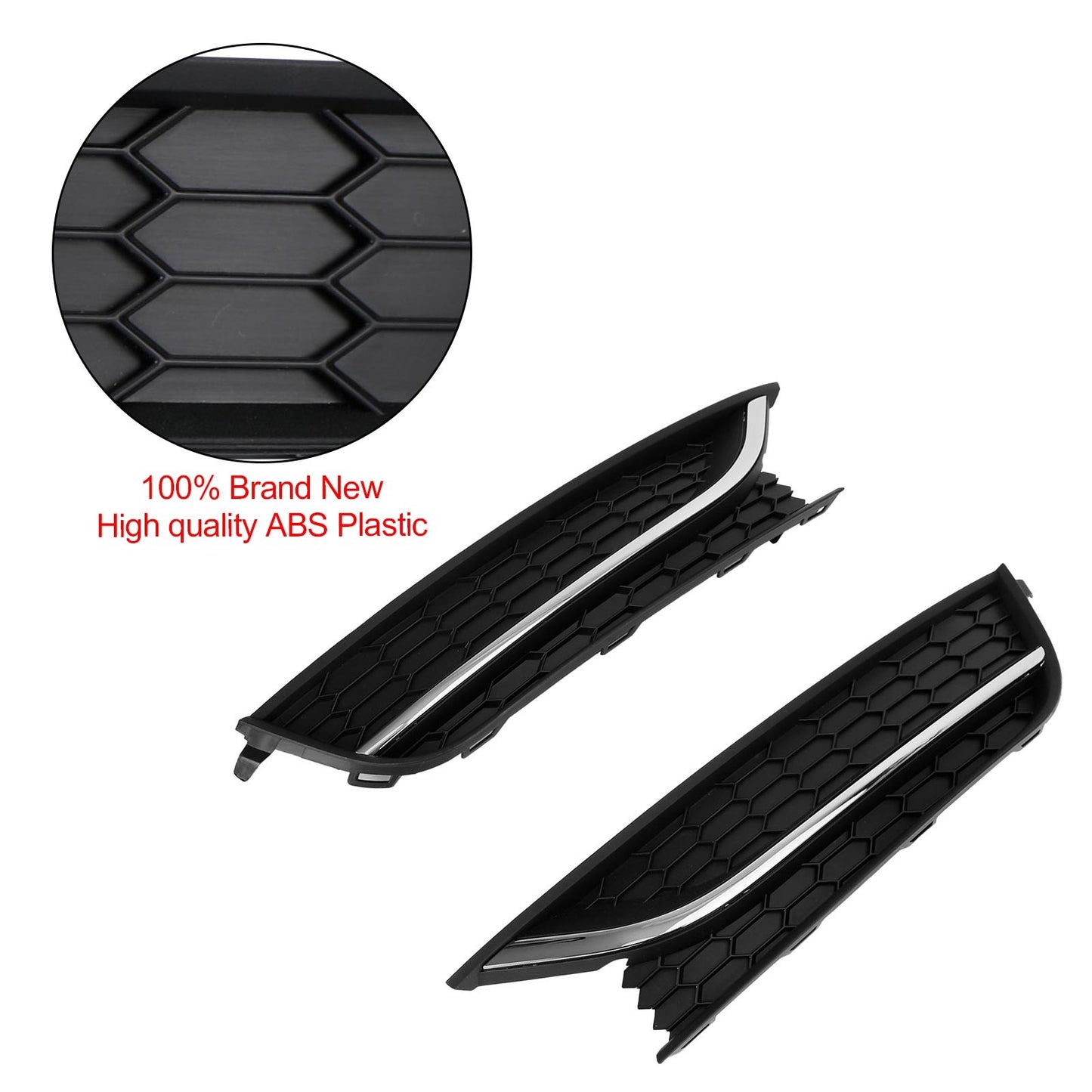 2PCS Front Driving Fog Light Cover For VW Passat 2012-2015 Black/Chrome
