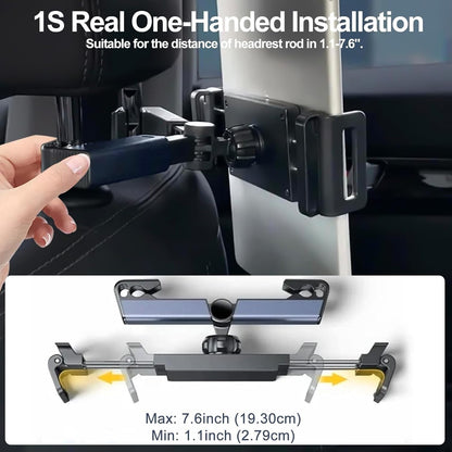 Car Seat Headrest Mount 360?? Tablet iPad Holder 4.7"-12.9" Universal