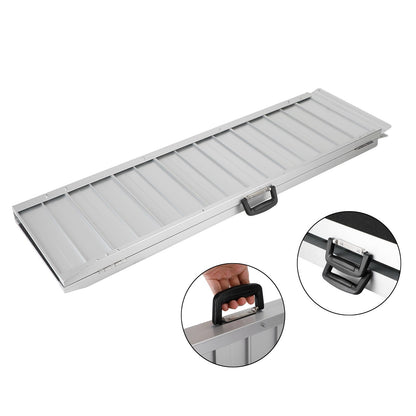 4FT Portable Wheelchair Ramp Non Skid Aluminum Foldable Mobility Scooter Ramp,