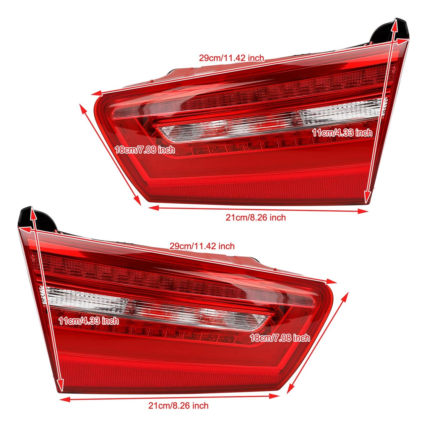 2x Left+Right Inner Trunk LED Tail Light Lamp For AUDI A6 C7 2012-2015 2013 2014