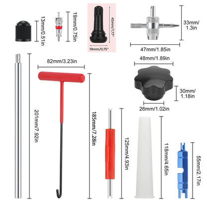 Tire Valve Stem Core Replacement Tool Kit TR413 Valve Core Remover Installer