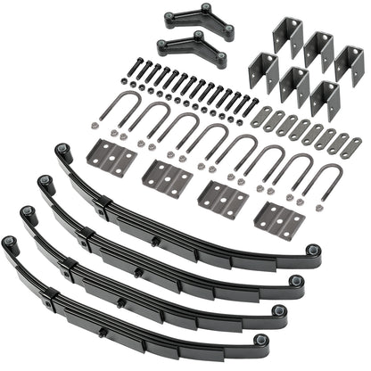 Solid Spare 3500lbs Tandem Trailer Axle Suspension Kit Leaf Springs U-bolt + Hanger Set