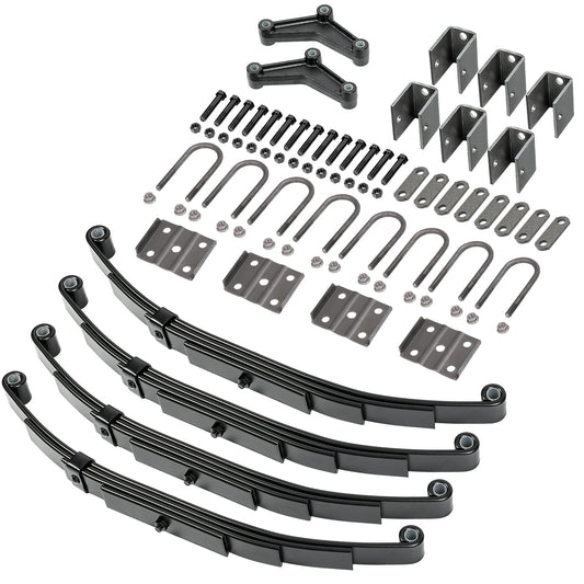 Solid Spare 3500lbs Tandem Trailer Axle Suspension Kit Leaf Springs U-bolt + Hanger Set