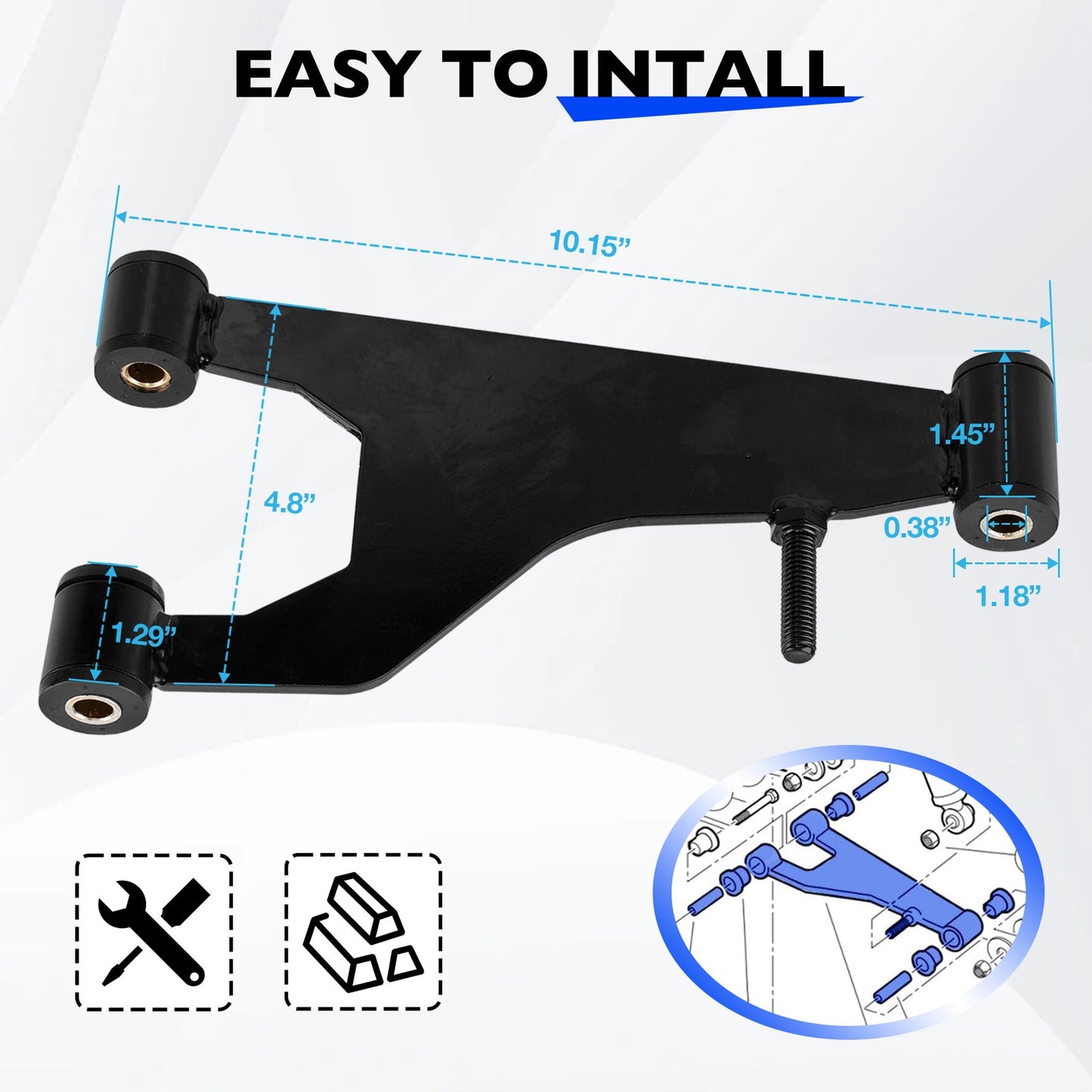 1016353 Control Arm Delta A Plate For 1993 Up Club Car DS Gas Electric Golf Cart