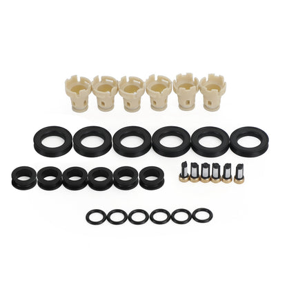 6PCS Fuel Injectors Rebuild kit o-rings Seals Filters Caps Fit Toyota 3.4 5VZFE