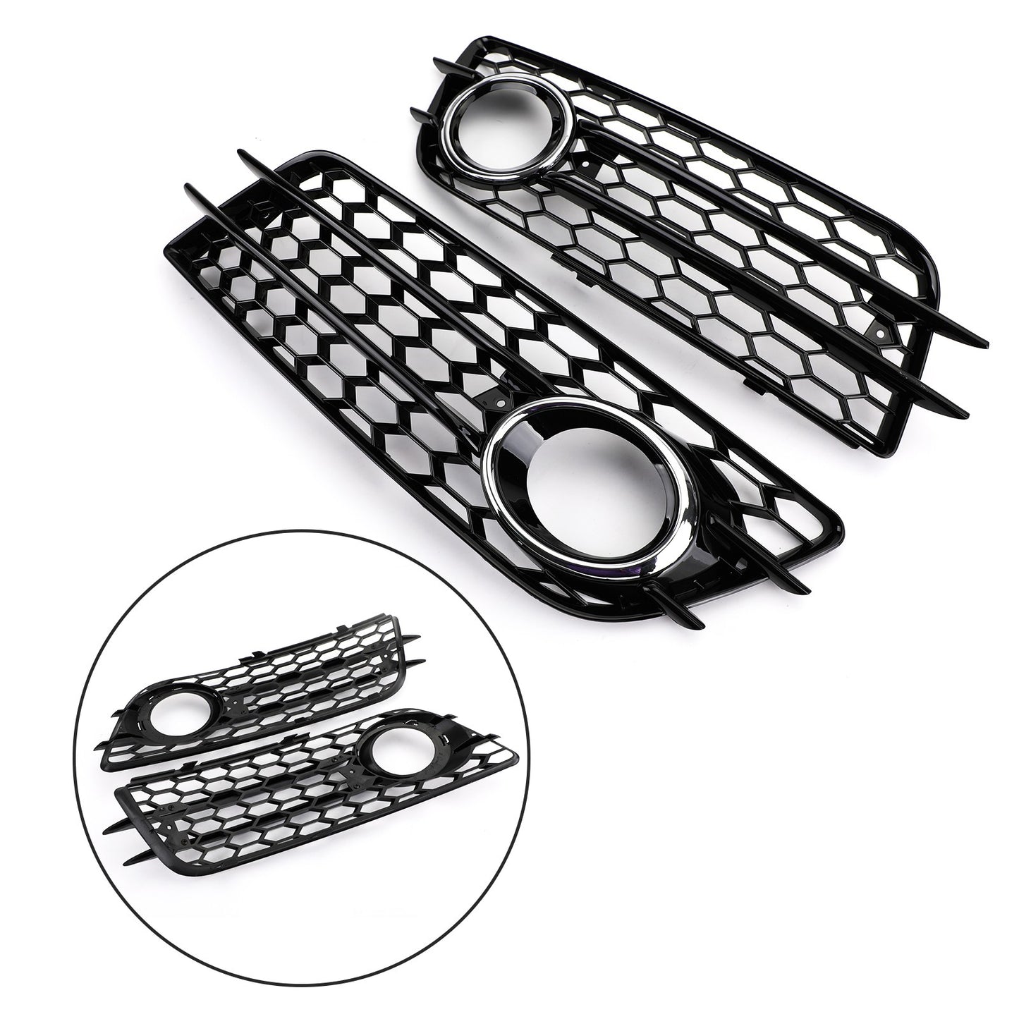 Chrome Ring Bumper Fog Light Grill Bumper For Audi A4 S-LINE S4 2008-2012 2010