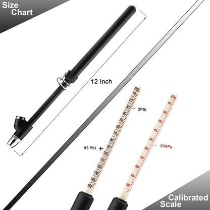 Heavy Duty Air Pressure Tire Gauge Straight-on Dual Head Chucks for Truck Car RV