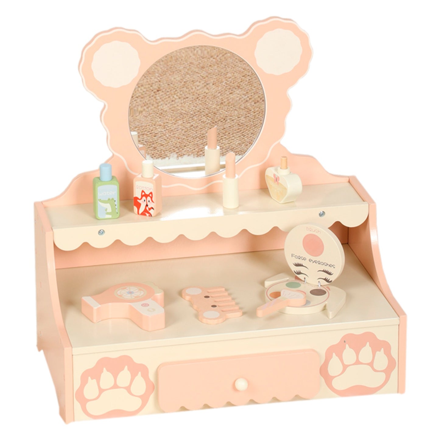 Kids Vanity Set with Storage Drawer Little Girls' Makeup Table with Mirror