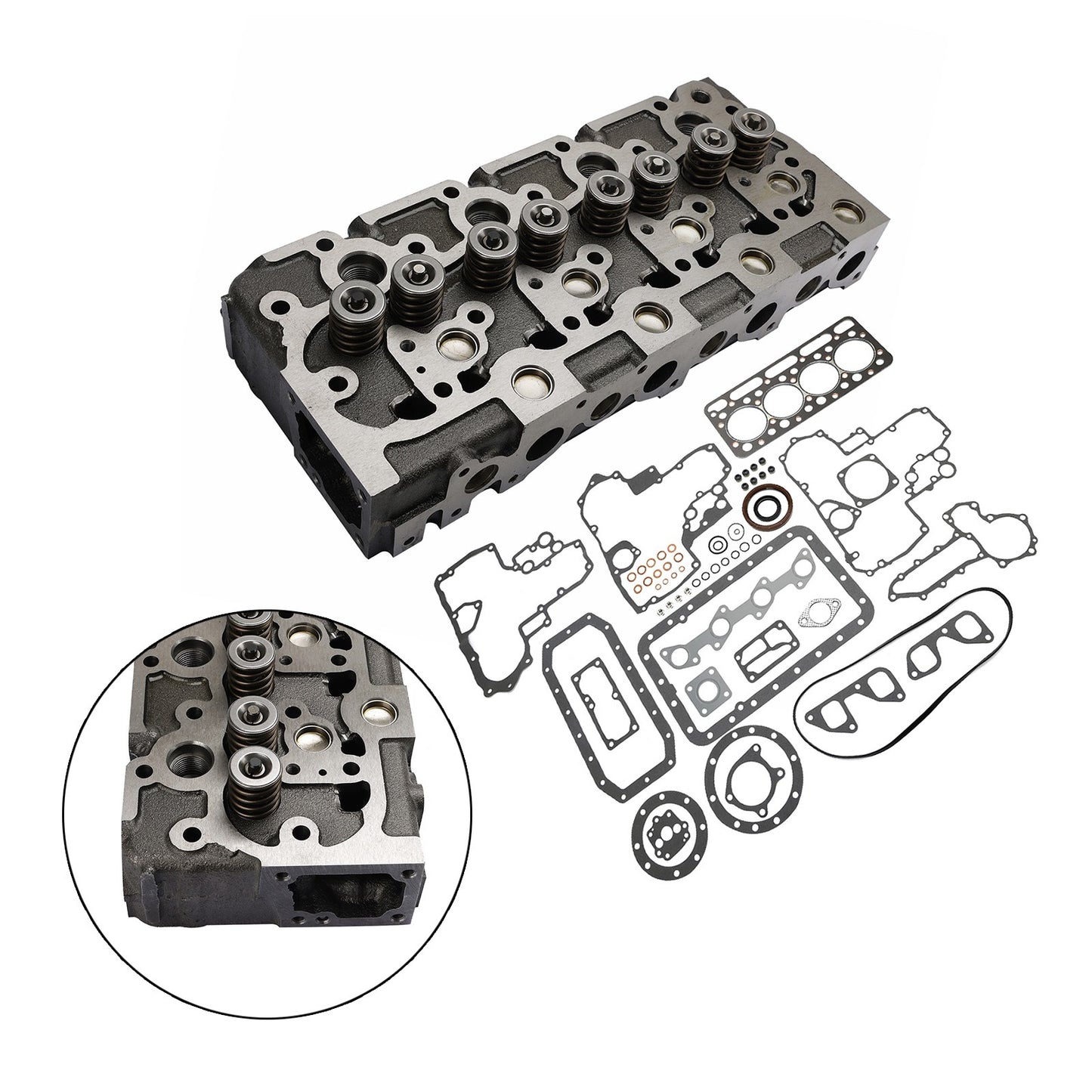 Complete Cylinder Head With Valve Spring & Gasket Kit FIT Kubota V1902 Engine