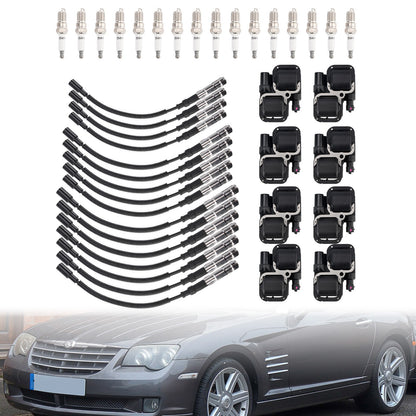 8x Ignition Coil+16xSpark plug+Wire Set UF359 For Mercedes-Benz C CLK ML Class