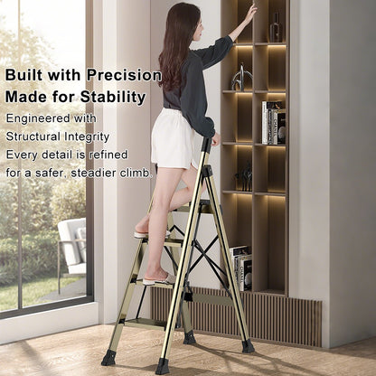 4 Step Ladder Portable Folding Step Stool with Anti-Slip Sturdy and Wide Pedal