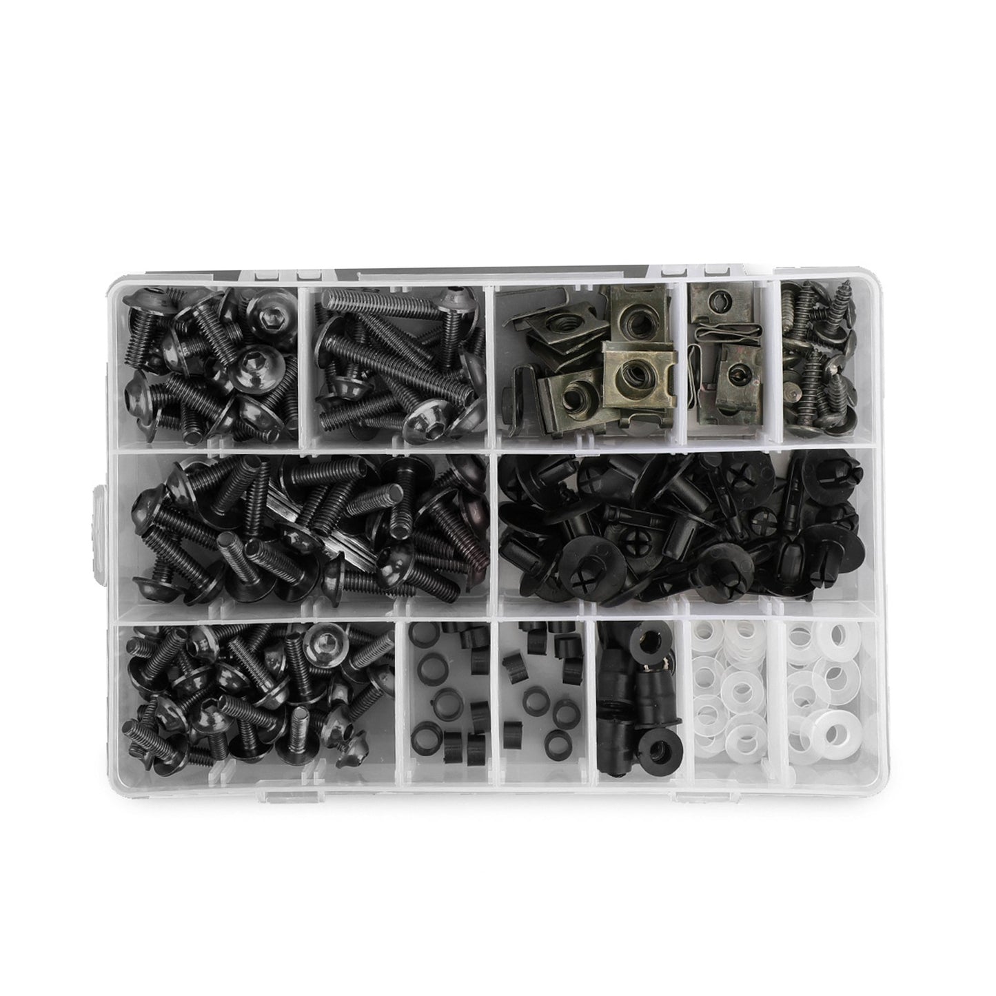 223PCS Fastener Clip Screw Bolt Kit Motor Sportbike Windscreen Fairing BK New