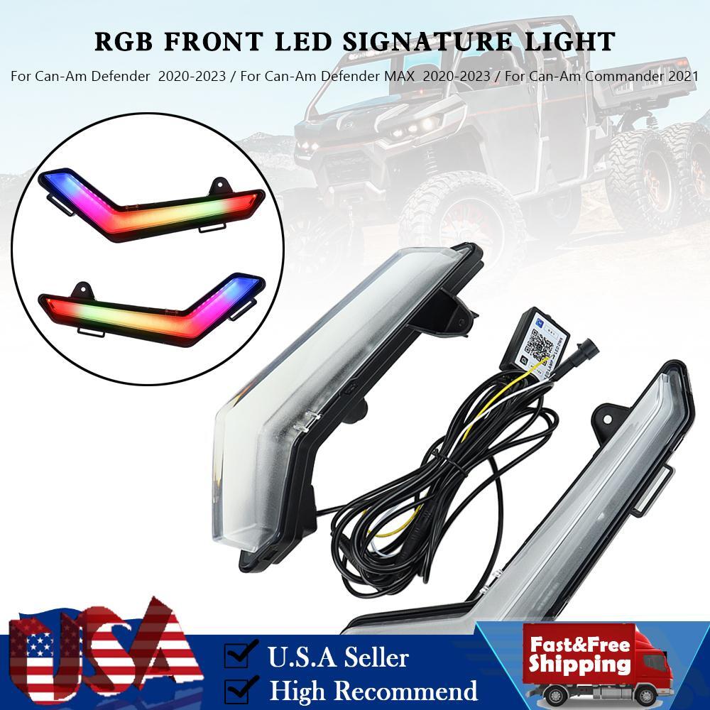 RGB Front LED Signature Light for Can-Am Commander Defender Max 2020-2023