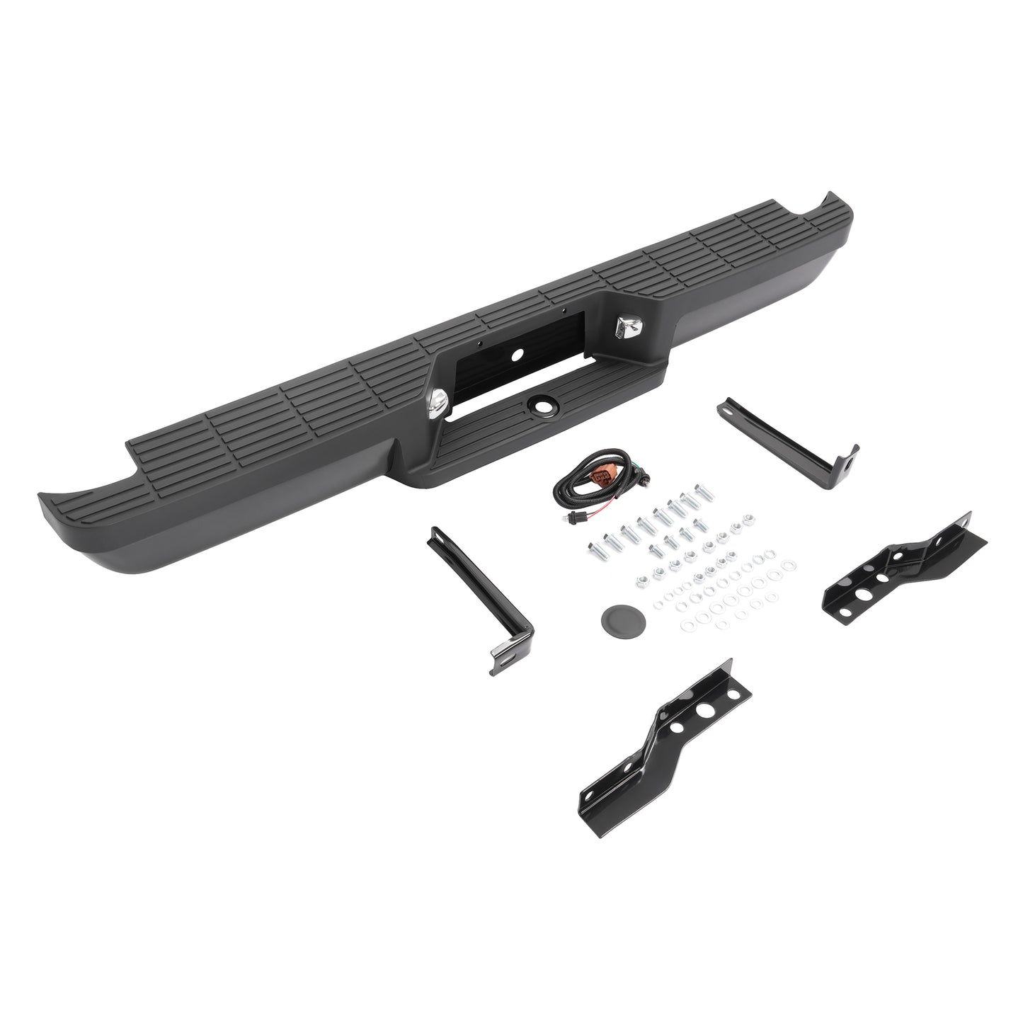 Solid Spare For Ford Ranger Styleside 1993-2011 Black Steel Rear Bumper Assembly Face Bar