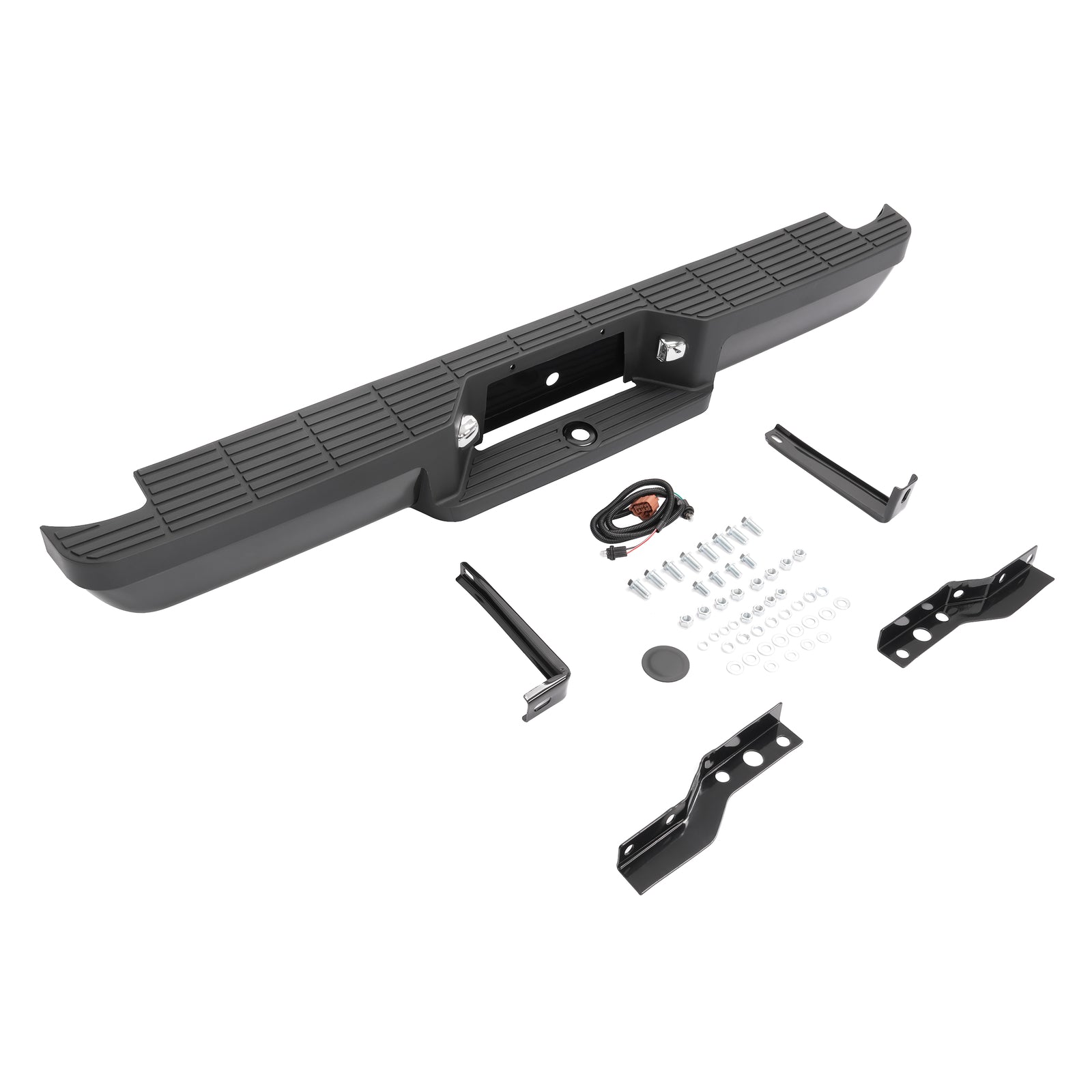 Solid Spare For Ford Ranger Styleside 1993-2011 Black Steel Rear Bumper Assembly Face Bar