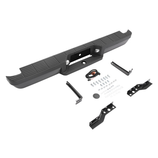 Solid Spare For Ford Ranger Styleside 1993-2011 Black Steel Rear Bumper Assembly Face Bar
