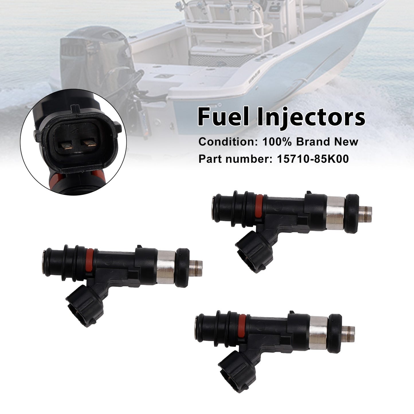 3PCS 15710-85K00 Fuel Injectors For Suzuki DF40A DF50A DF60A Outboard
