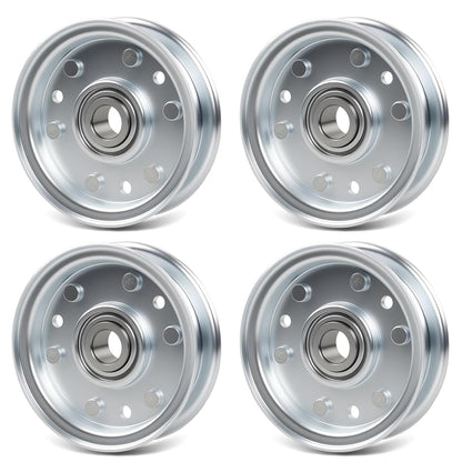 4Pcs 164090 Idler Flat Pulley For RFM Series 4' 5' 6' Finish Mower Lawn Tractor