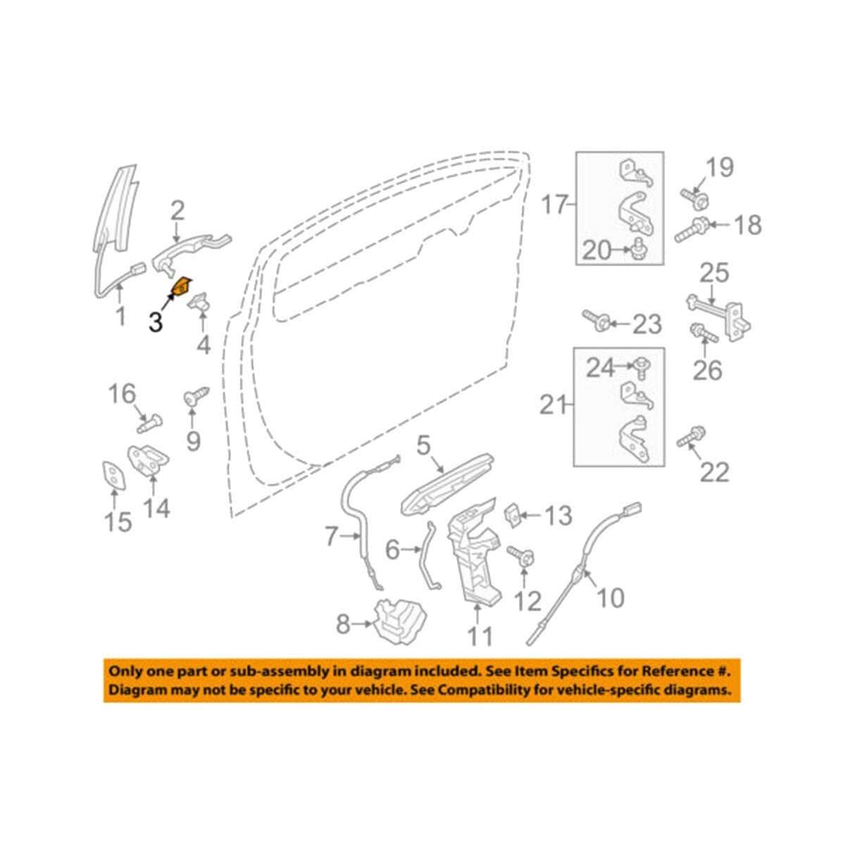 For Ford Fusion Edge 2015-2020 Front Left Side Door Handle Key Cap Cover Bezel