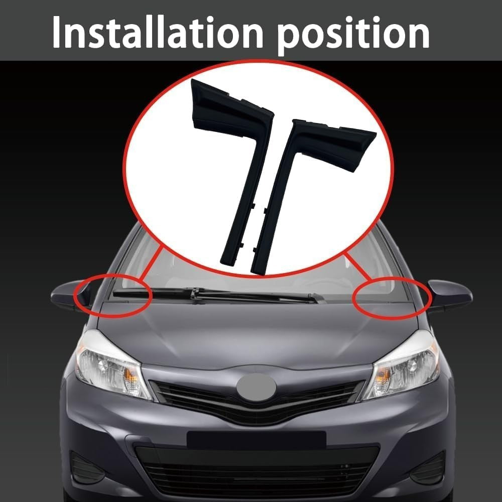 For 2012-2015 Toyota Yaris Front Pair Windshield Wiper Side Cowl Extension Cover