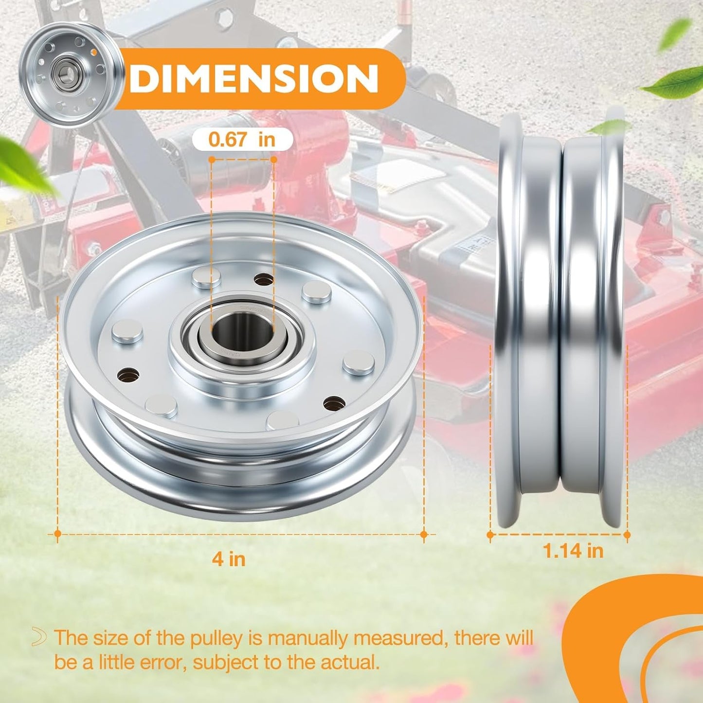 164090 Idler Flat Pulley For King Kutter RFM Series 4' 5' 6' Lawn Mower Tractor