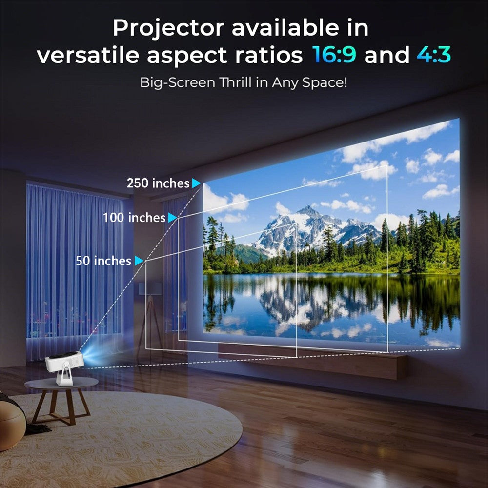 Ultra Smart WiFi PTZ Projector Mini Projector Auto Focus & Keystone Portable 4K