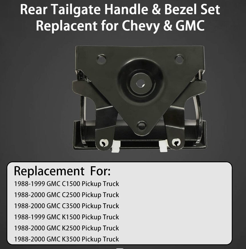 Metal Tailgate Handle & Plastic Bezel Set for 1988-2000 GMC C/K 1500 2500 3500