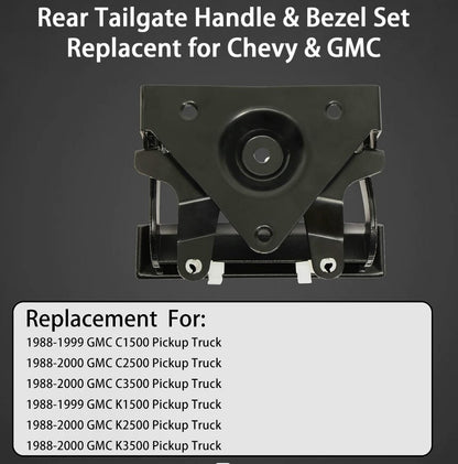 Metal Tailgate Handle & Plastic Bezel Set for 1988-2000 GMC C/K 1500 2500 3500