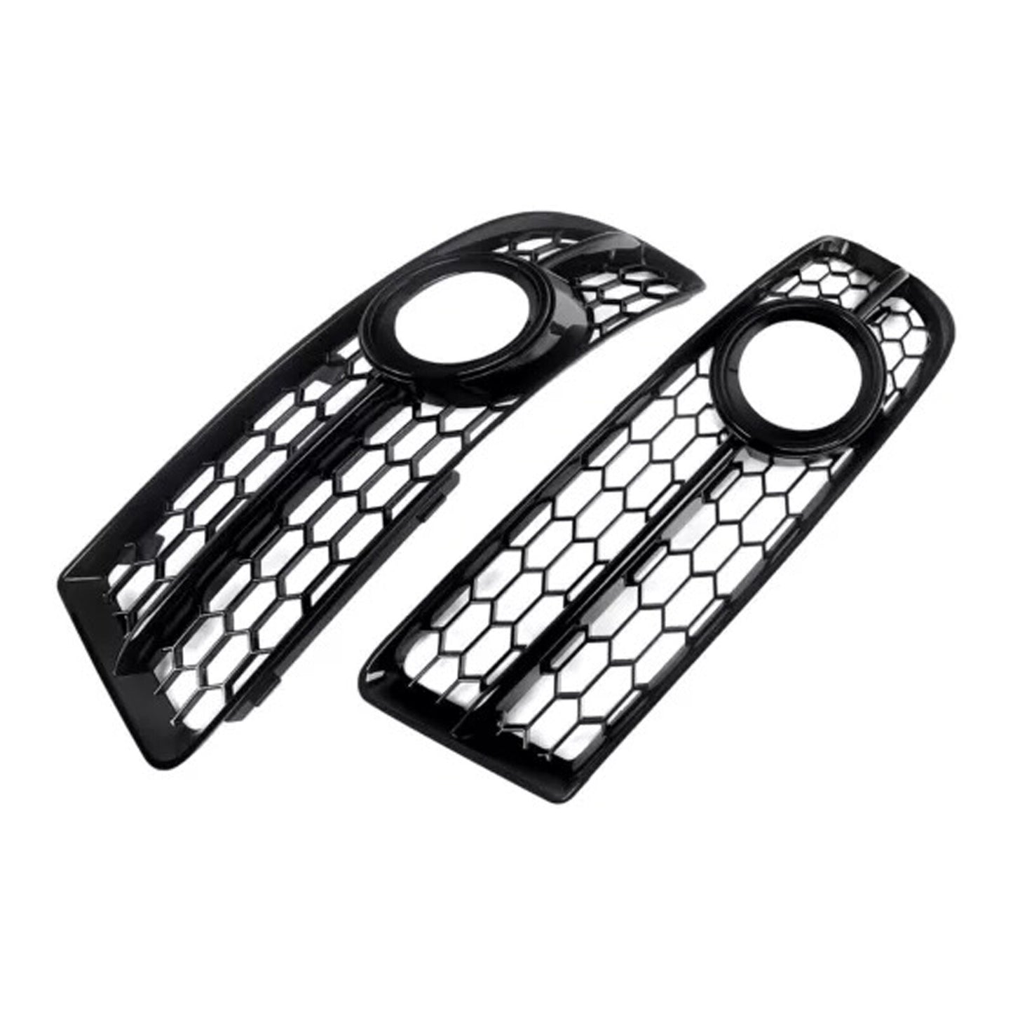Front Bumper Honeycomb Fog Grille Cover For Audi A4 B7 S-Line S4 2005-2008 Black