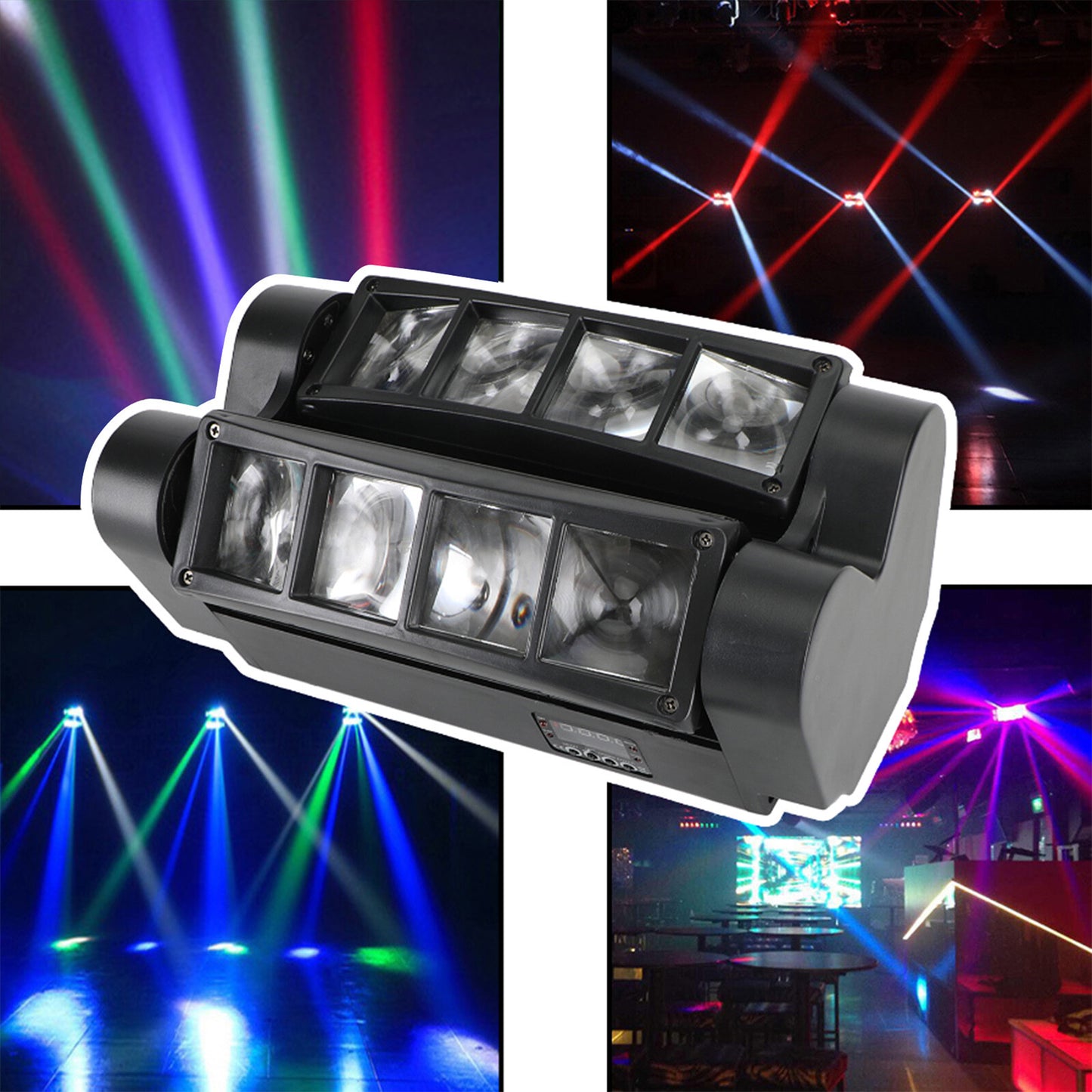 2x 80W 8LED RGBW Spider Moving Head Stage Lighting Beam DMX Party DJ Lighting US