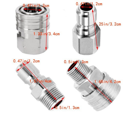 4Pcs NPT 1/4 Inch Pressure Washer Adapter Stainless Steel Quick Connect Fitting