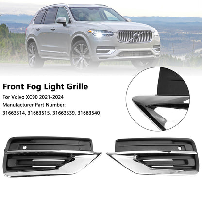 2PCS Front Bumper Fog Light Grille Fog Lamp Grille Fit Volvo XC90 2021-2024