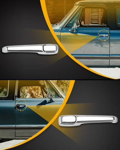 Exterior Chrome Door Handles Set For 1967-72 Chevy C10 C20 C30 GMC K1500 Pickup