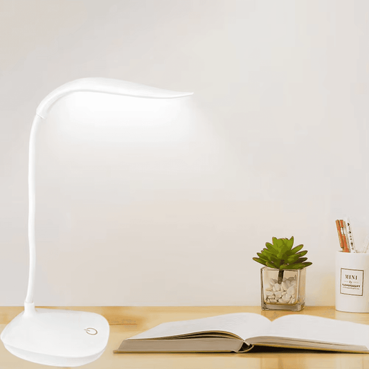 Solid Spare USB LED Desk Light Dimmable Bedside Reading Lamp Rechargeable Touch Control