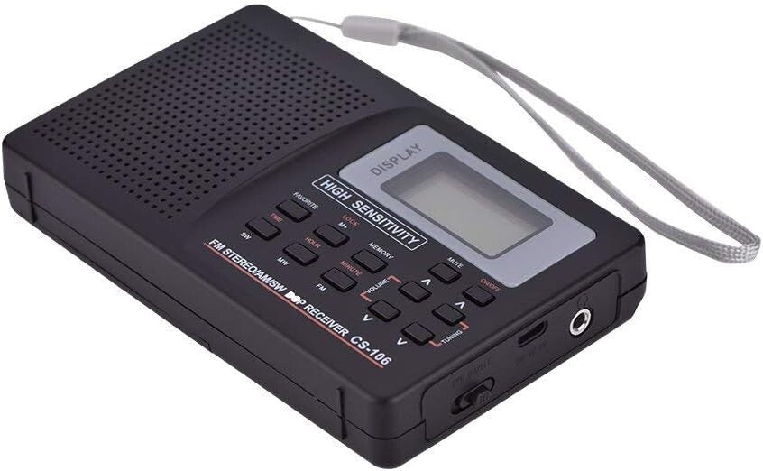 Portable Full Band AM/FM/SW/MW/LW Radio Digital Stereo Speaker Player+Headphones