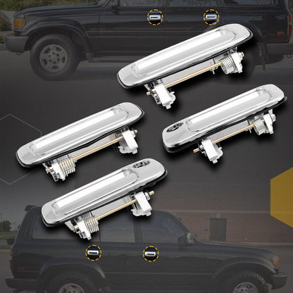 Exterior Chrome Door Handle Front Rear Left Right For 90-98 Toyota Land Cruiser