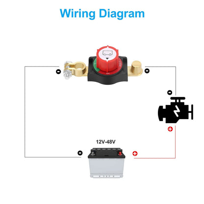 Top Post Battery Disconnect Switch 12-48V Marine Battery Cut-Off Switch Isolator