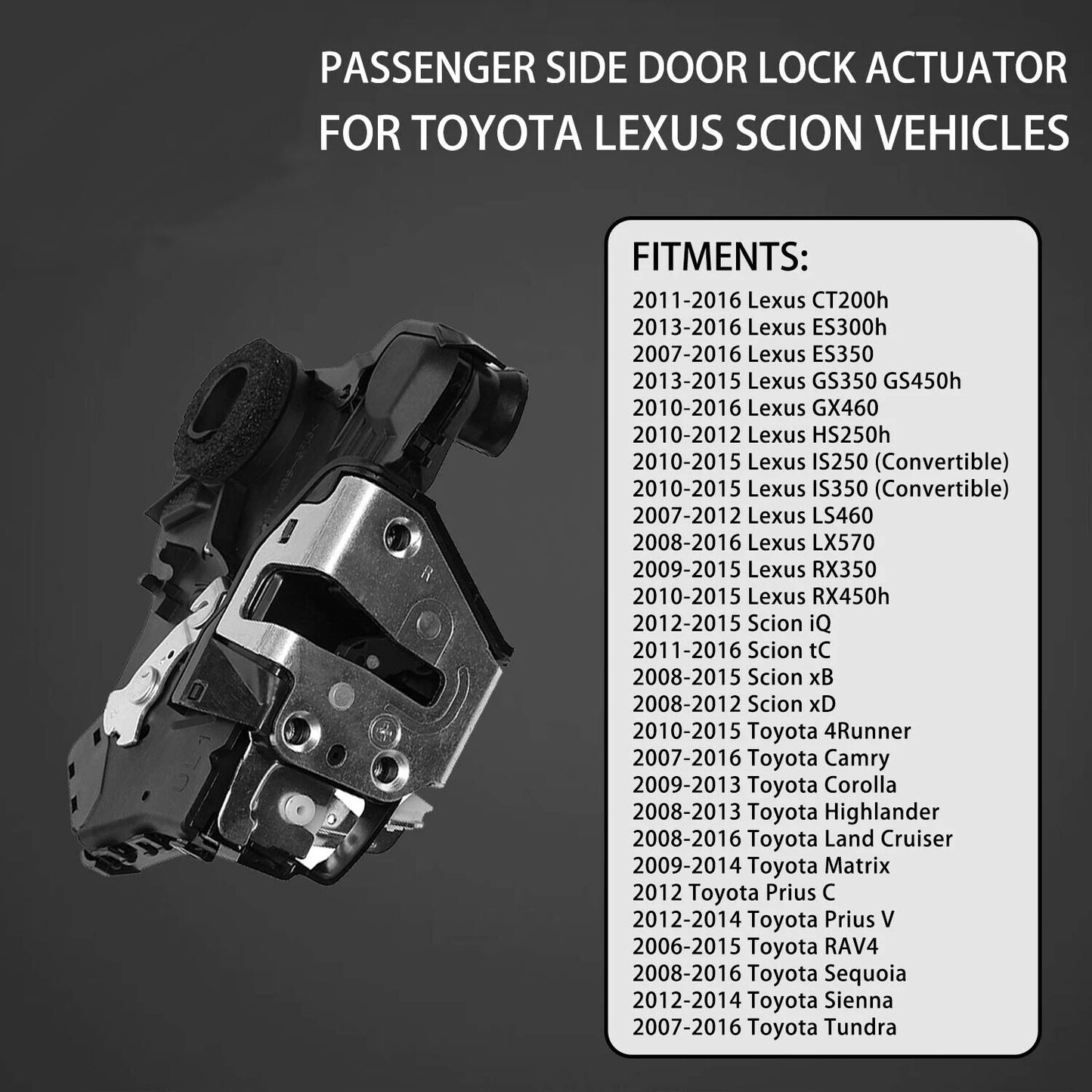 Door Lock Actuator Front Right Fit 2007-19 Toyota Camry Tundra Lexus GX460 Scion